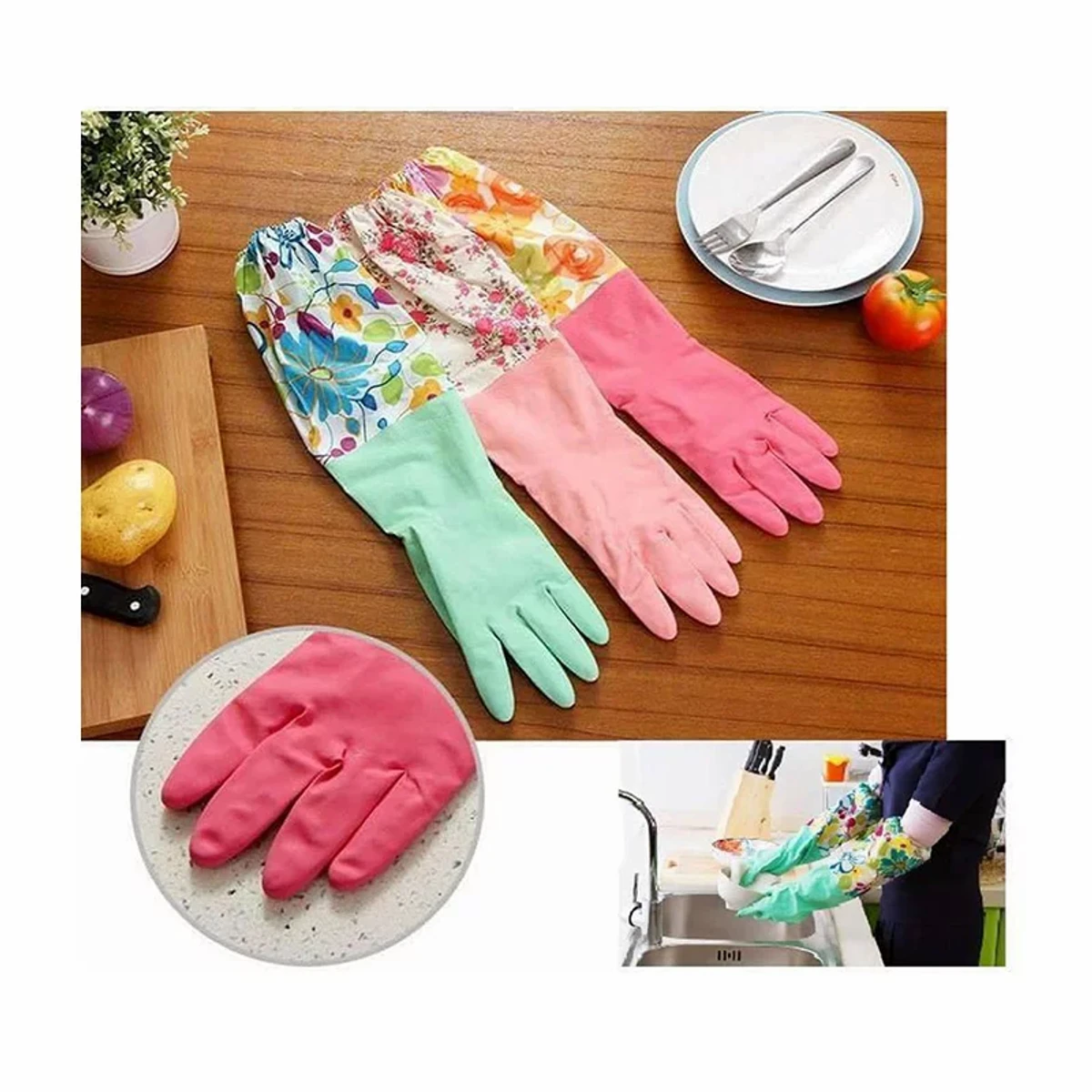 Waterproof Dish Washing And Cleaning Gloves 1 Pair